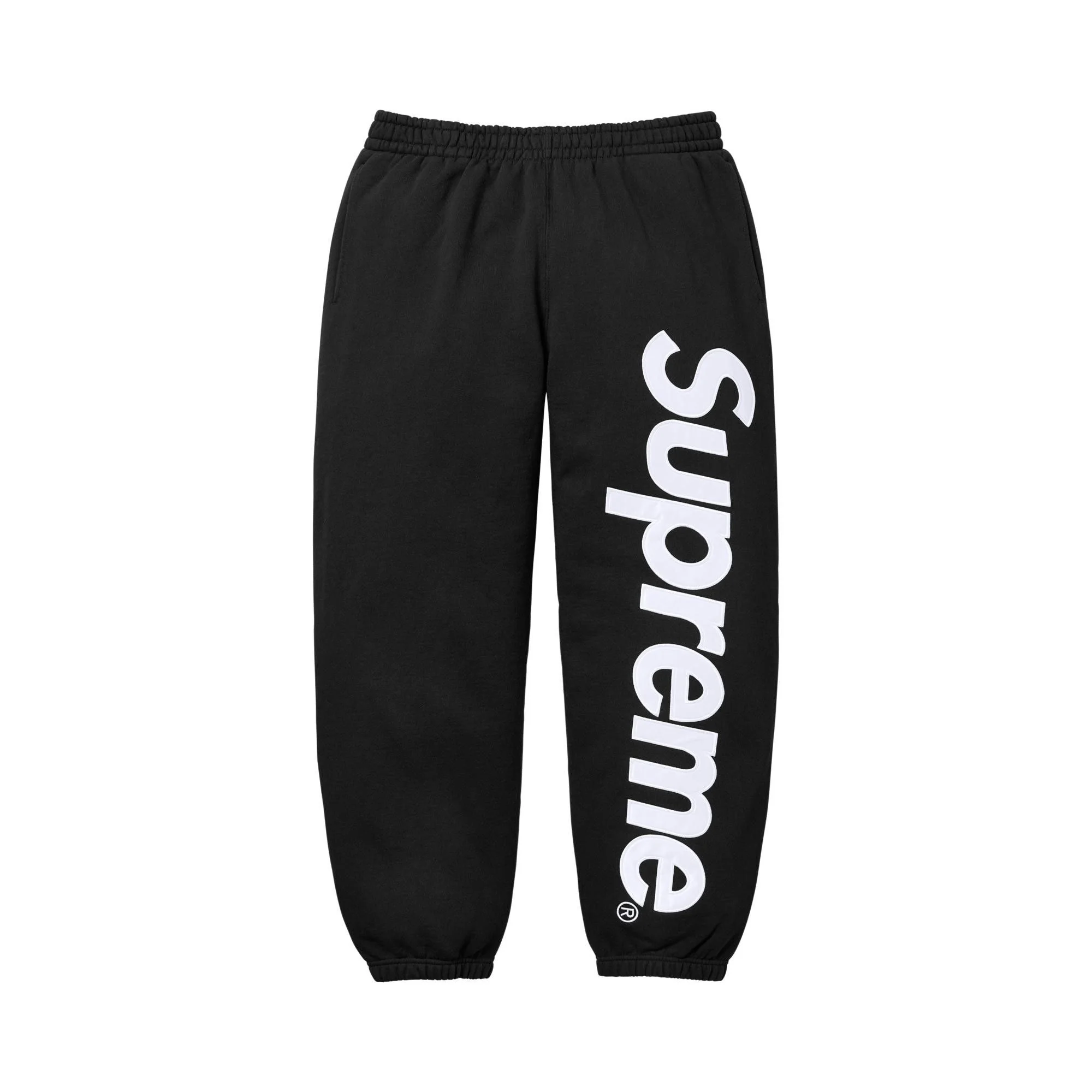 Supreme Satin Appliqué Sweatpant 'Black' - 1