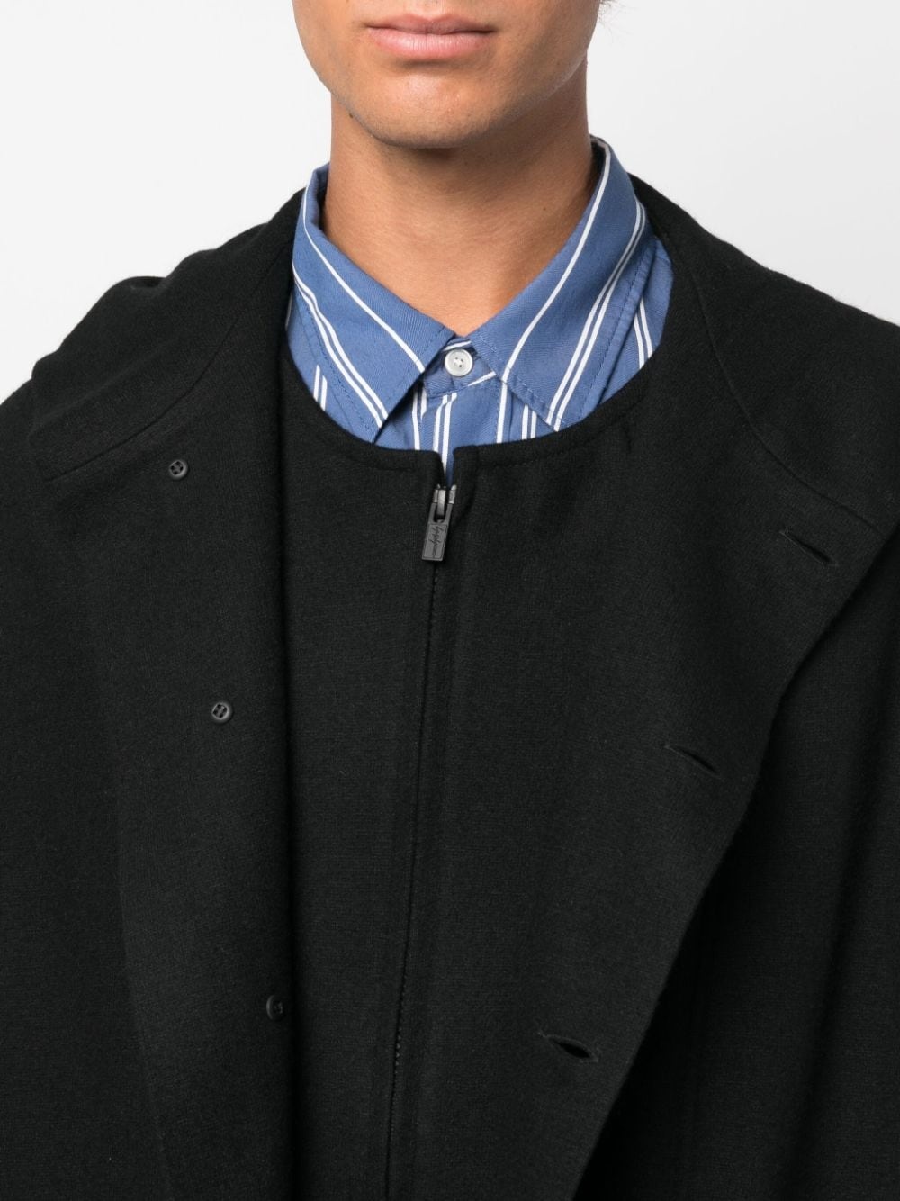 Yohji Yamamoto single-breasted hooded coat | REVERSIBLE