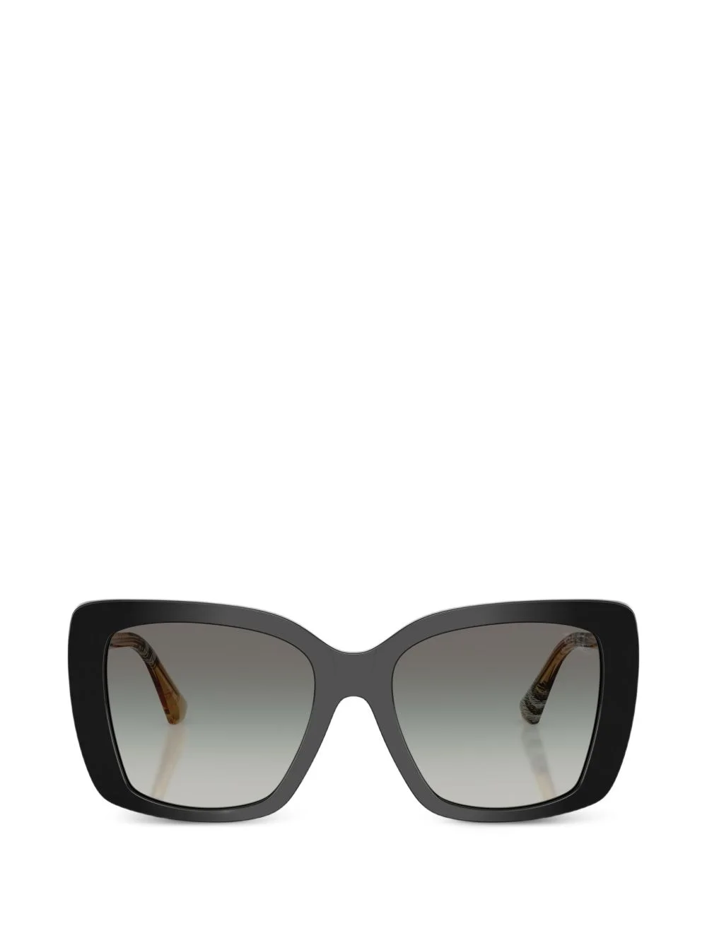 square-frame check-pattern sunglasses - 1