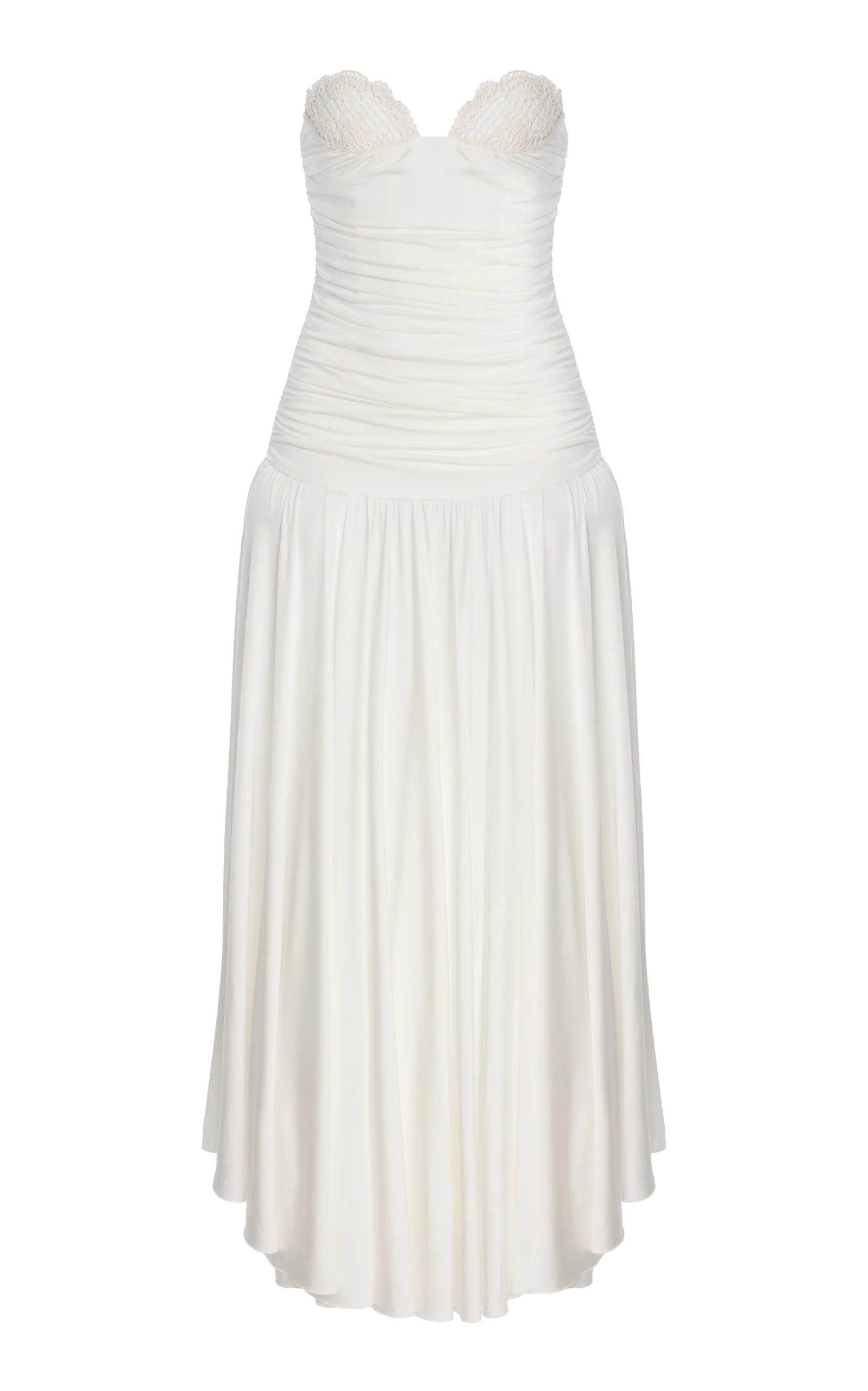 Exclusive Riviera Crochet-Trim Jersey Maxi Dress white - 1