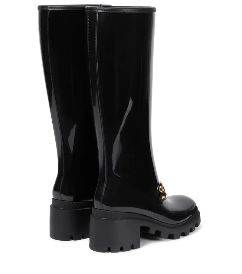 Horsebit rubber knee-high boots 3