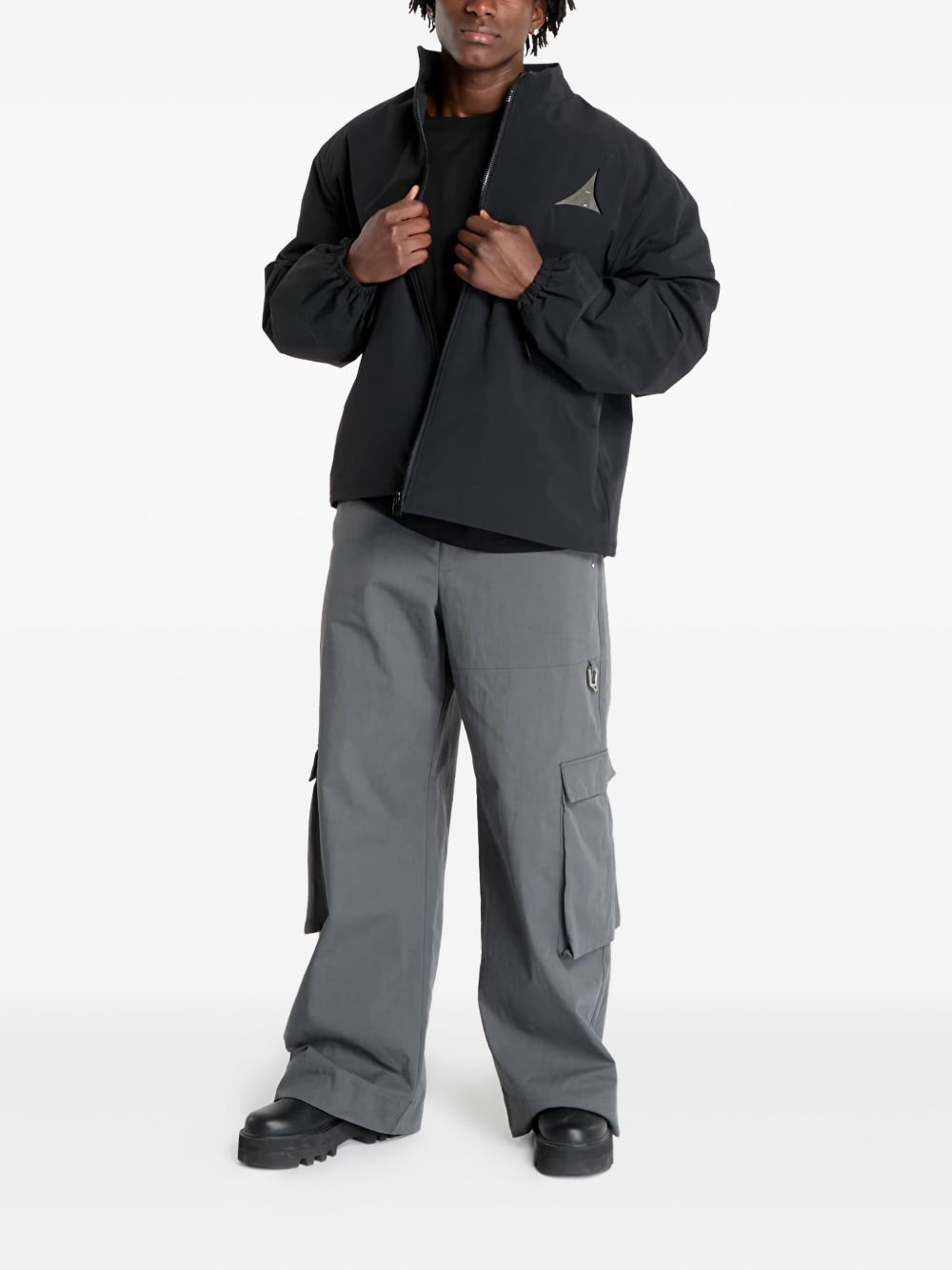 elastic-waist cargo trousers - 2