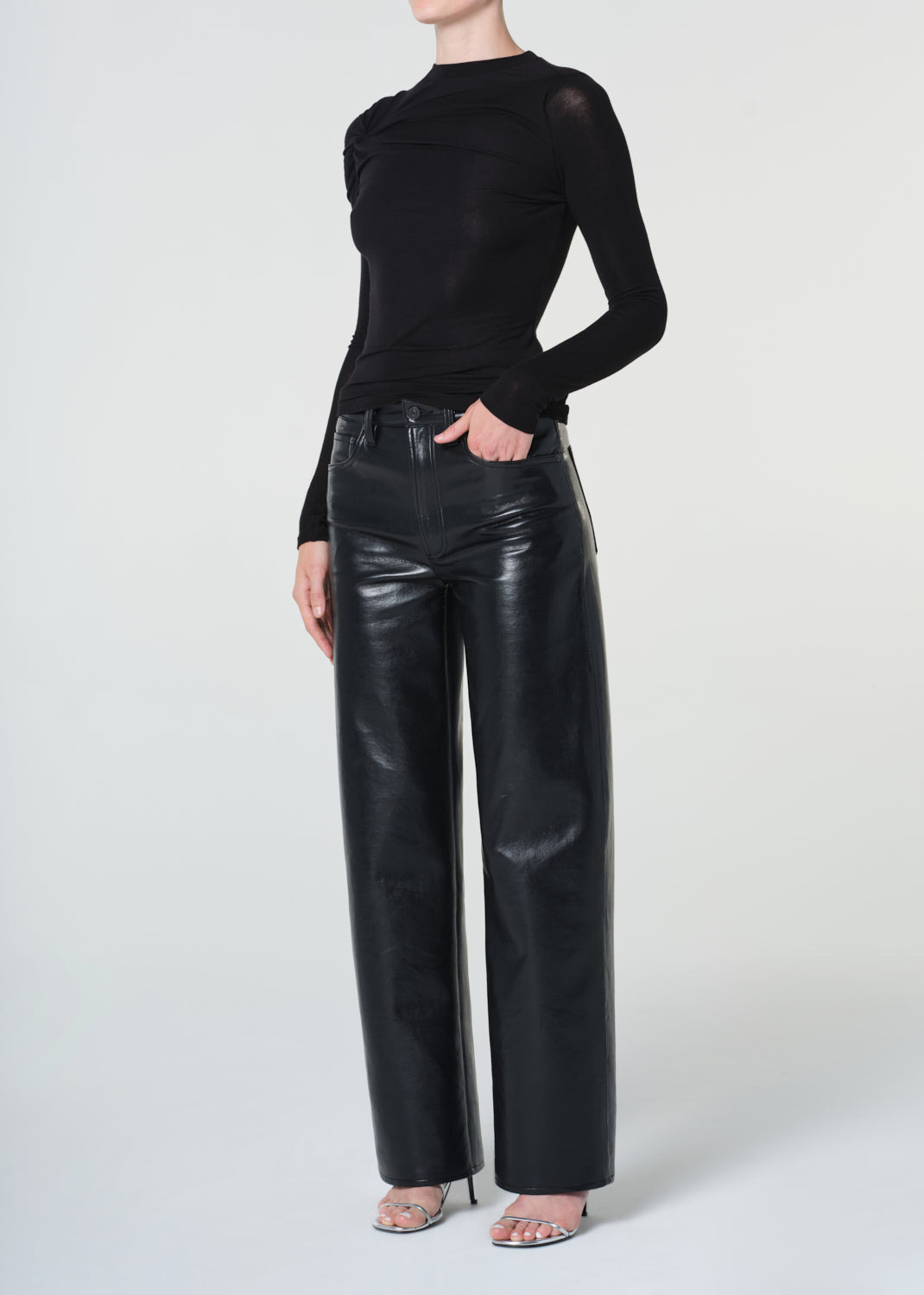 LISSA LONG SLEEVE TEE IN BLACK - 4