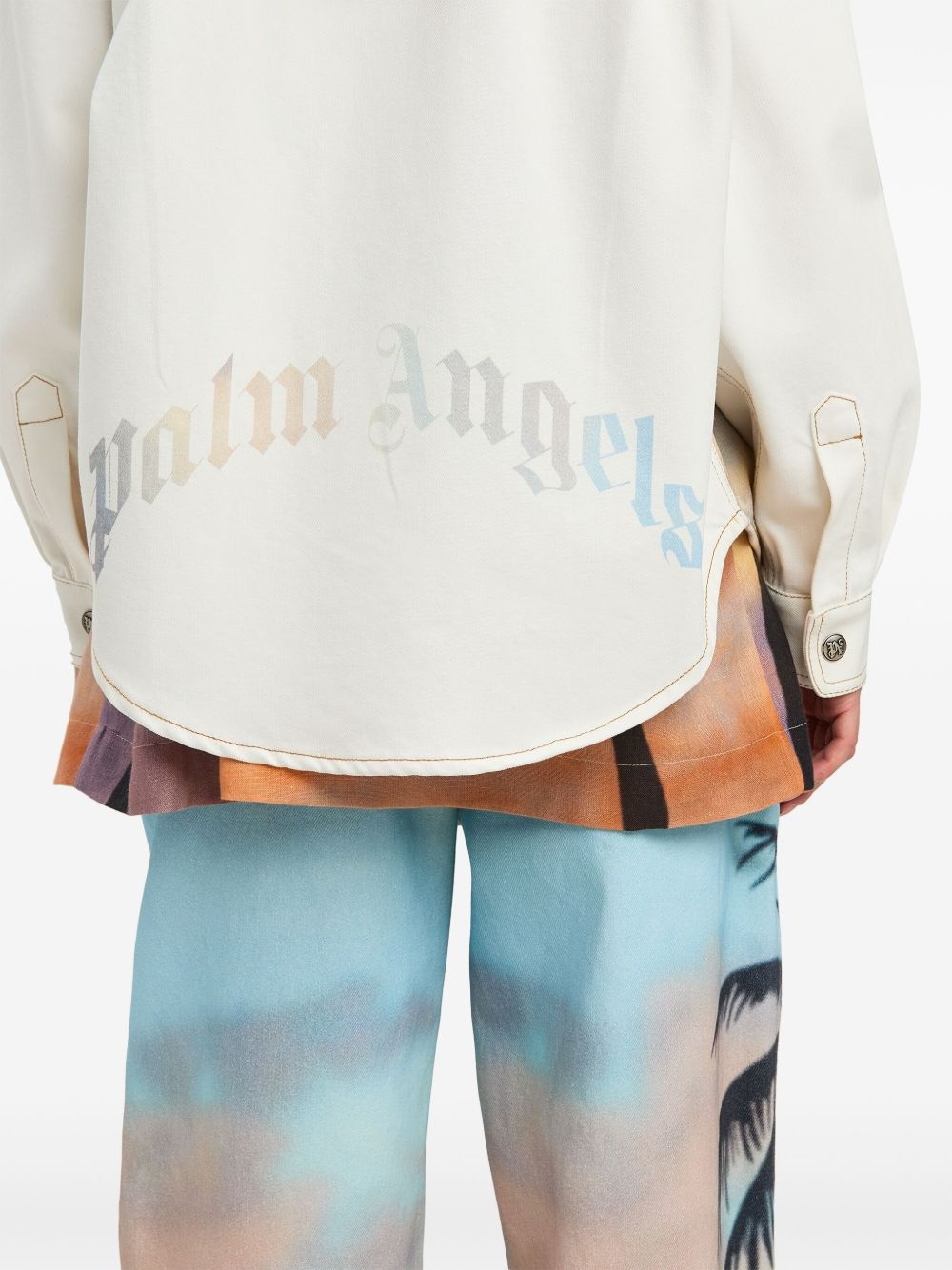 Sunrise Palm denim overshirt - 6