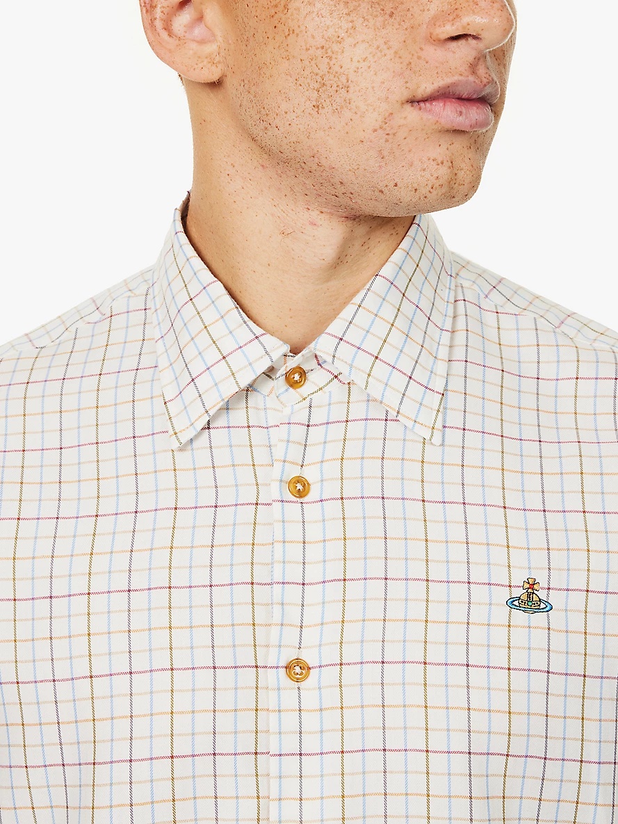 Ghost check-print regular-fit cotton-blend shirt - 5