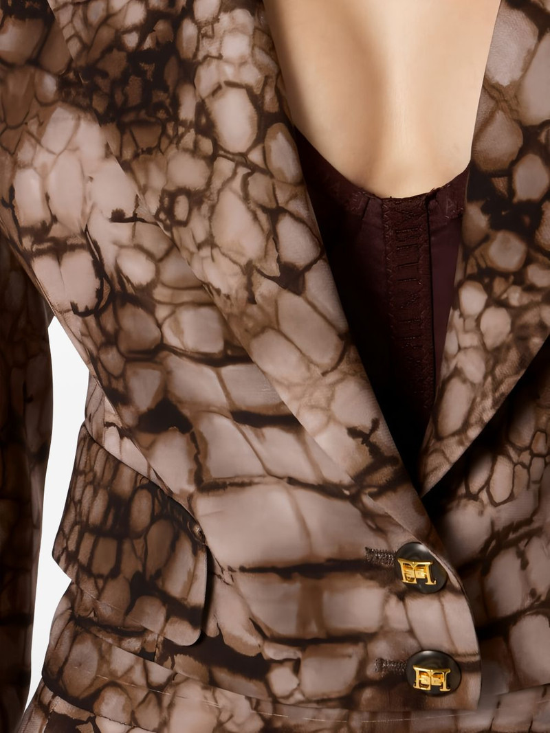 alligator-print cropped jacket 5