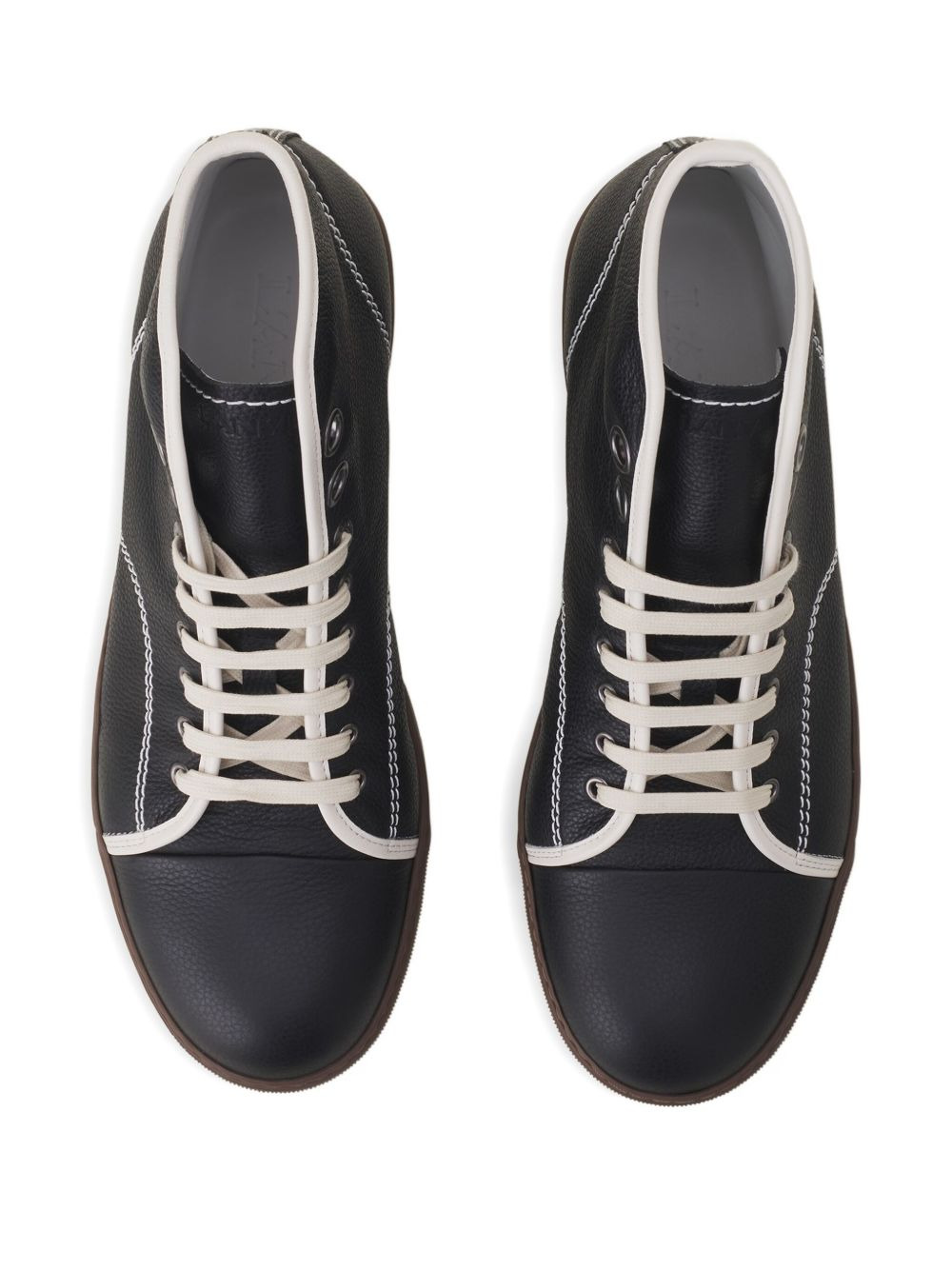leather lace-up sneakers - 4