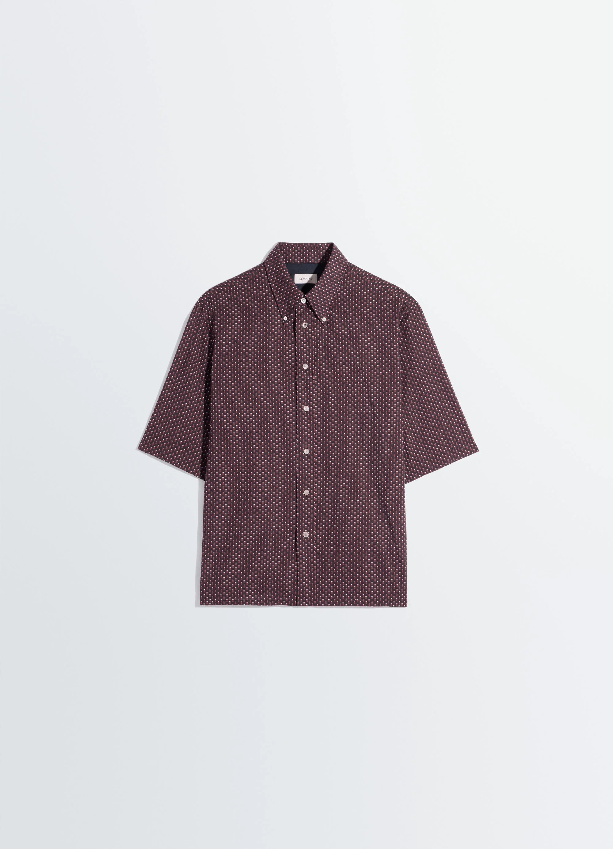 SHORT SLEEVE SHIRT IN GEOMETRIC PRINTED COTTON - 1
