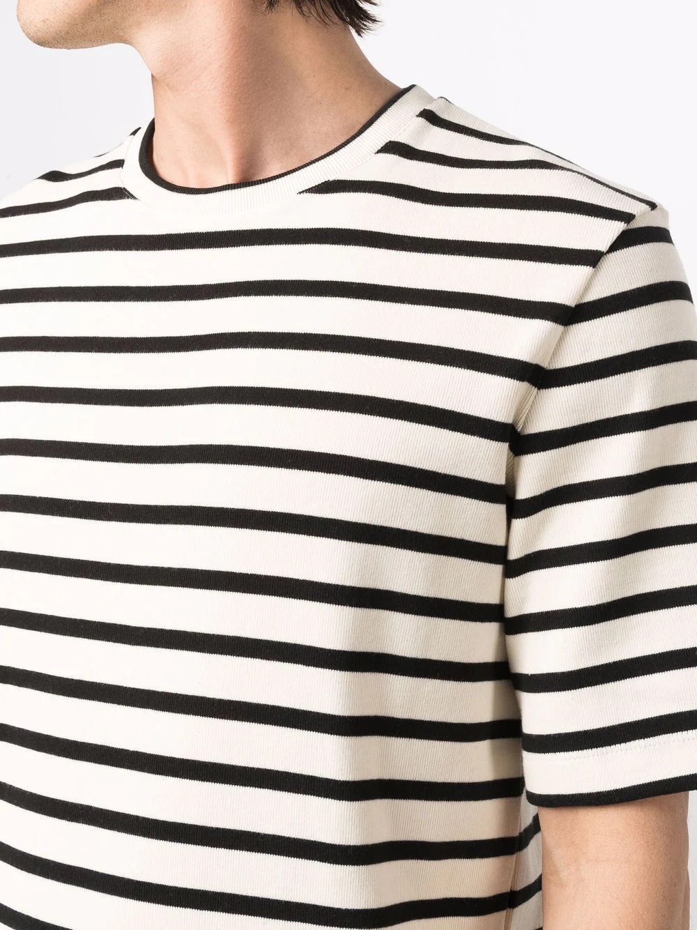 rear logo-patch striped T-shirt - 5