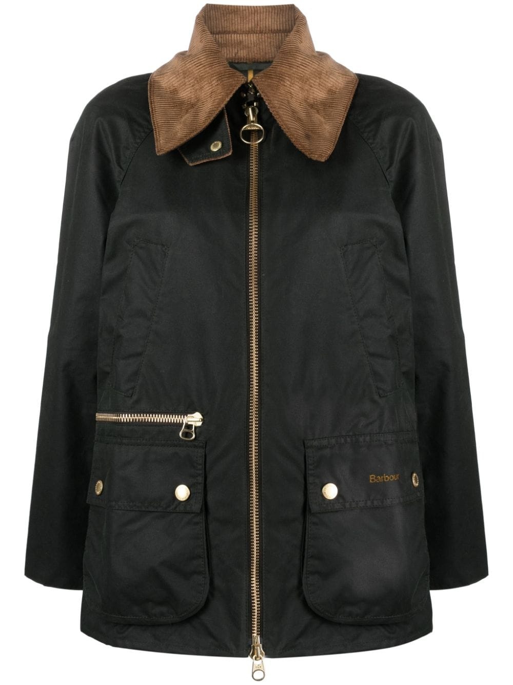 Gunnerside corduroy-collar waxed jacket - 1