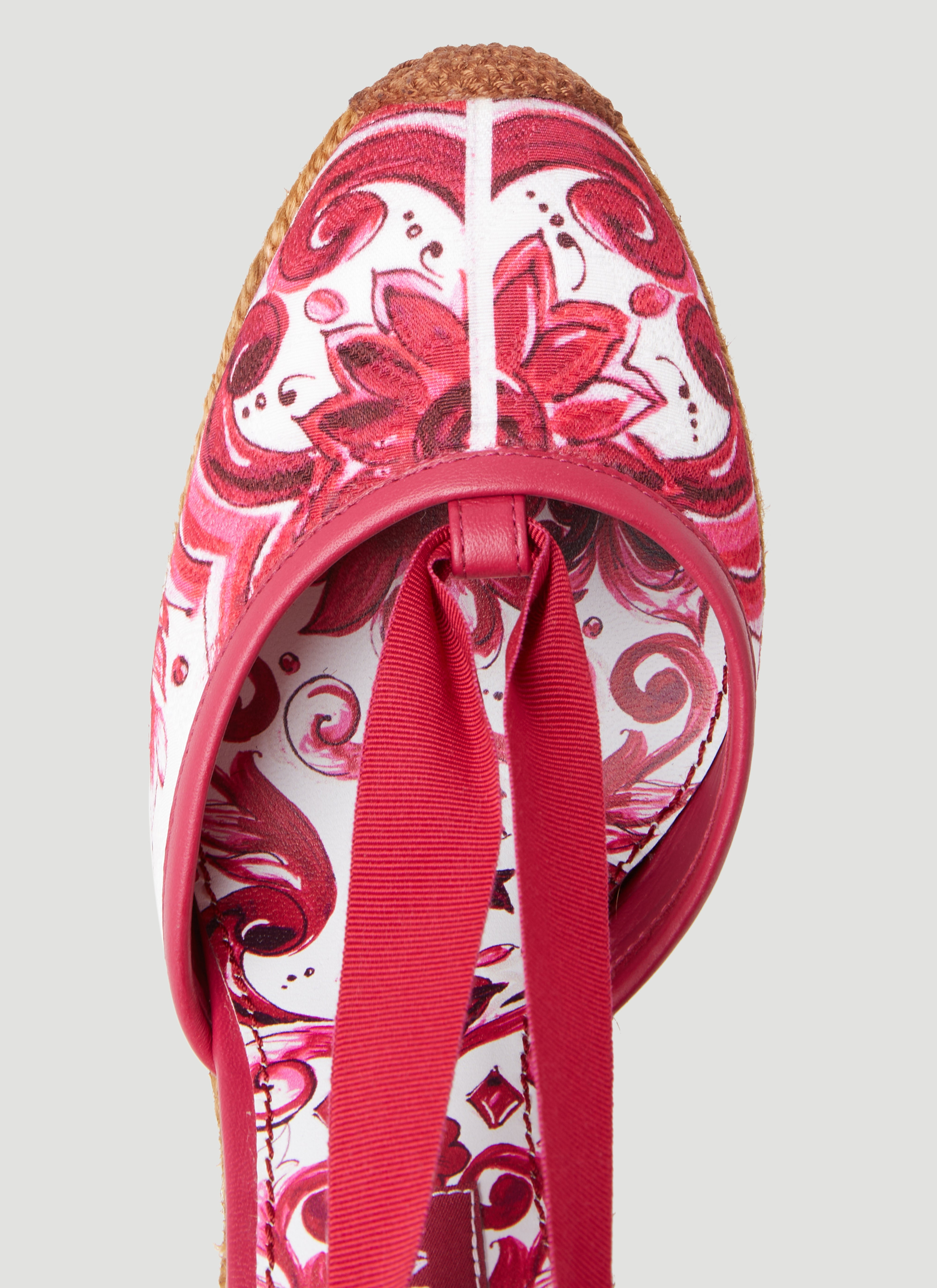 Dolce & Gabbana Women Printed Brocade Wedge Sandals - 6