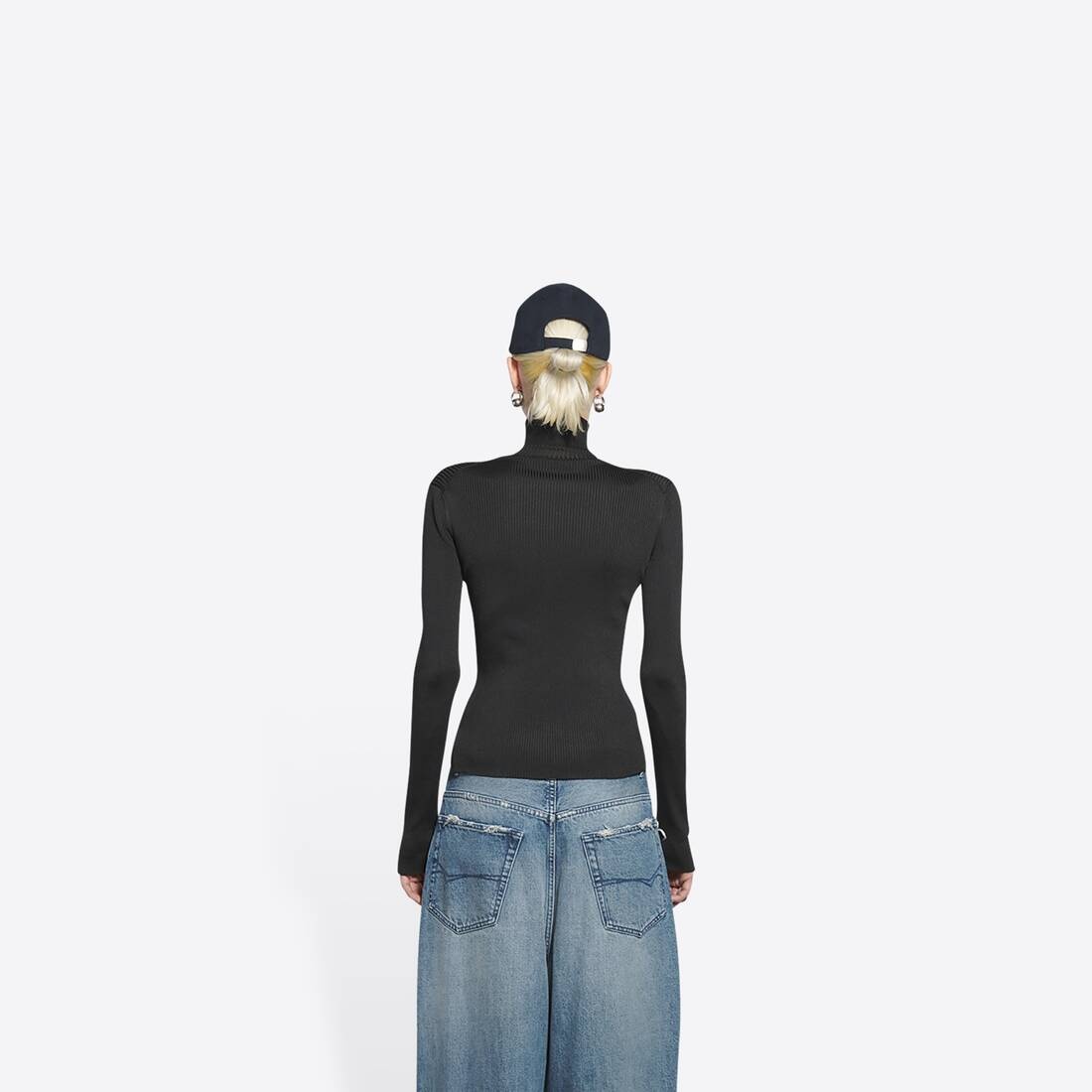 Women's Turtleneck  in Black - 3