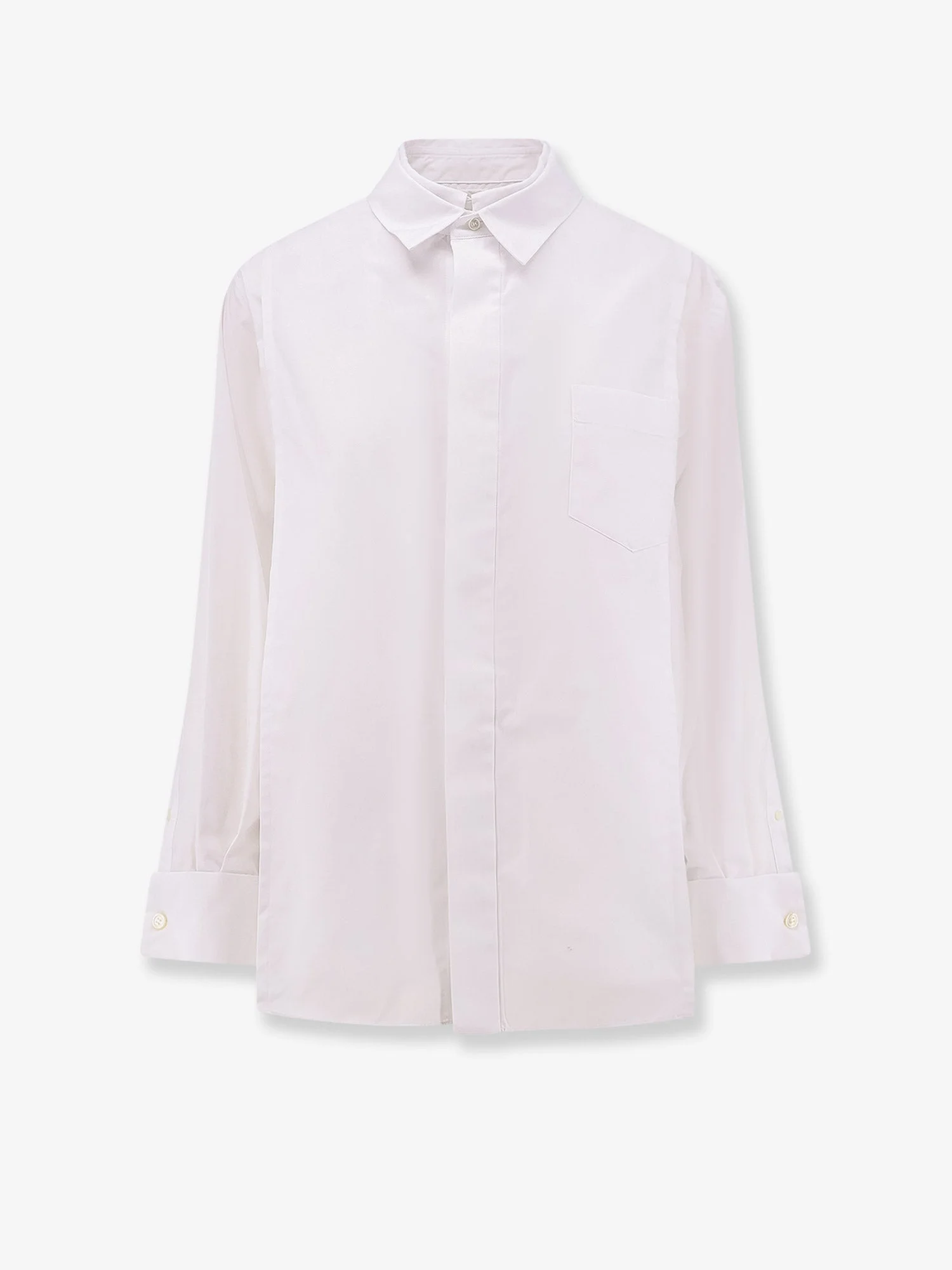 Poplin Shirt With Front Panel - 1