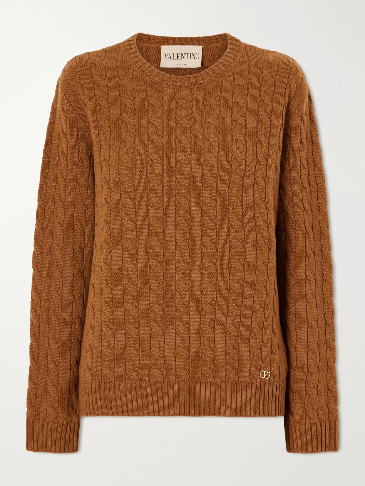 Cable-knit Cashmere Sweater - 1