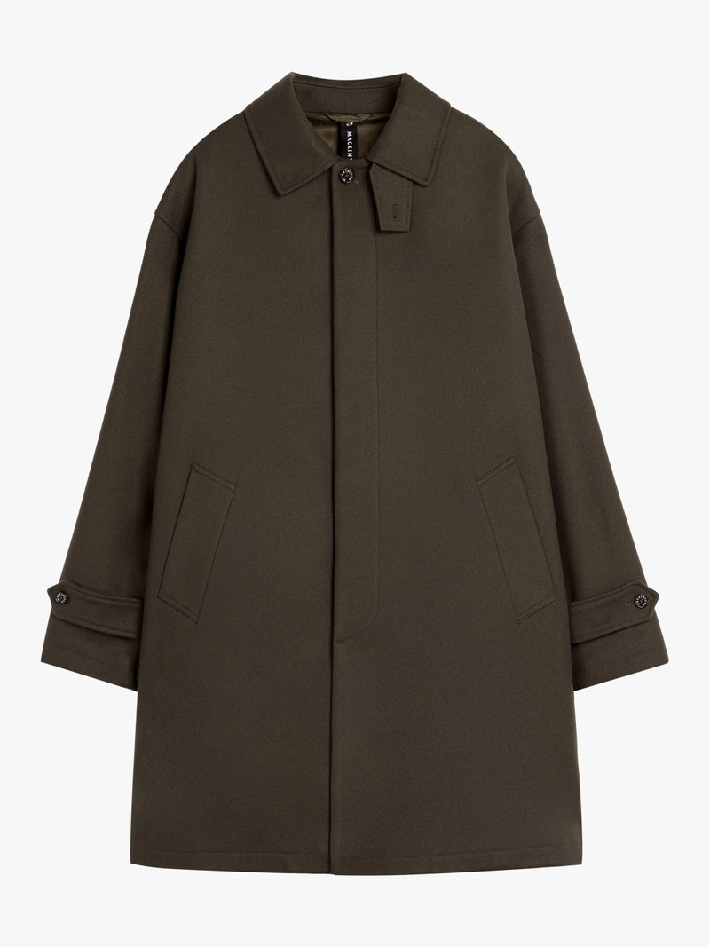 SOHO DARK OLIVE WOOL OVERCOAT 1