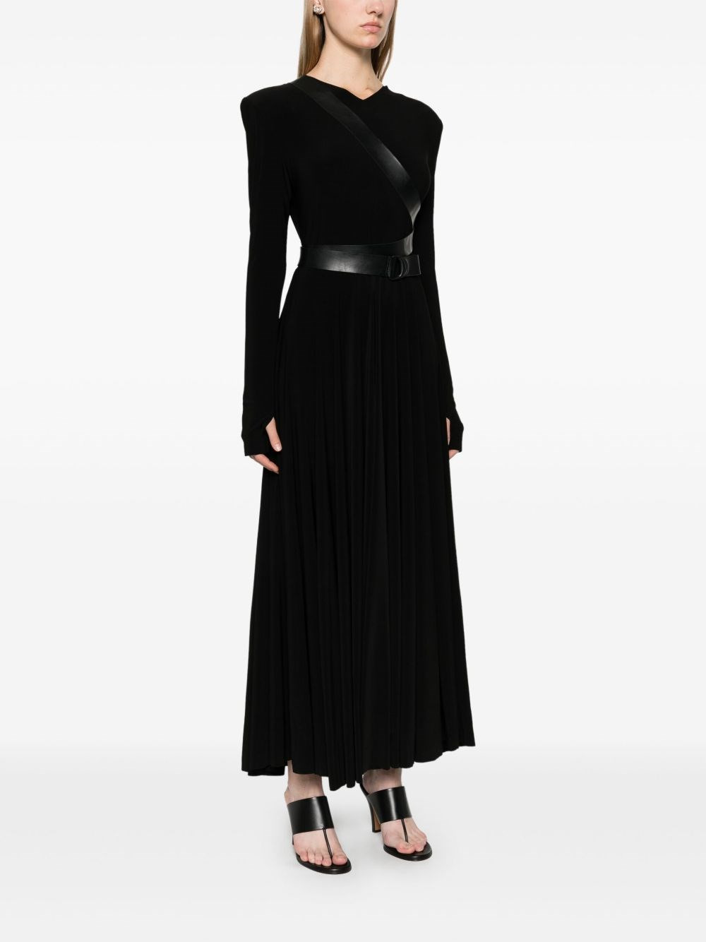 V neck flared dress - 2
