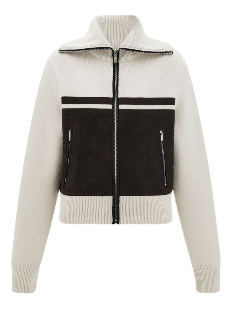 zip-fastening high-collar jacket 1