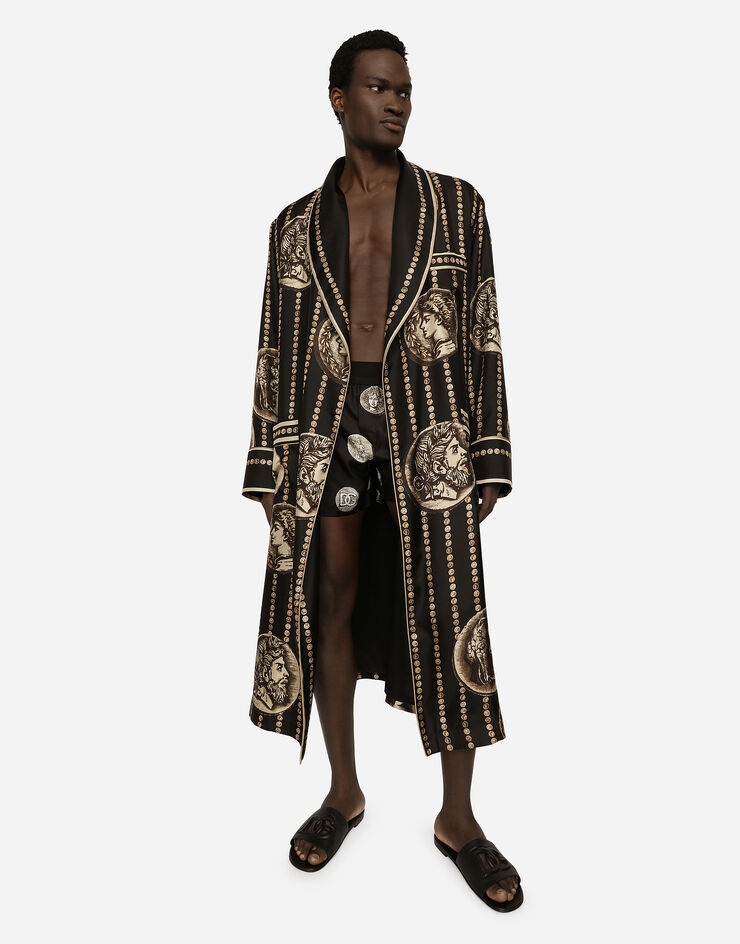 Coin print silk twill robe - 5