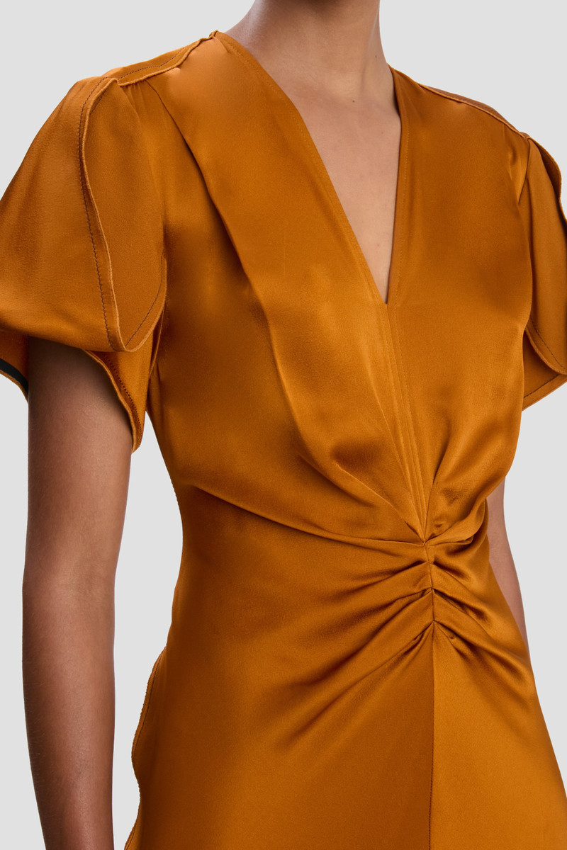 Eve Midi Dress In Bronze 4