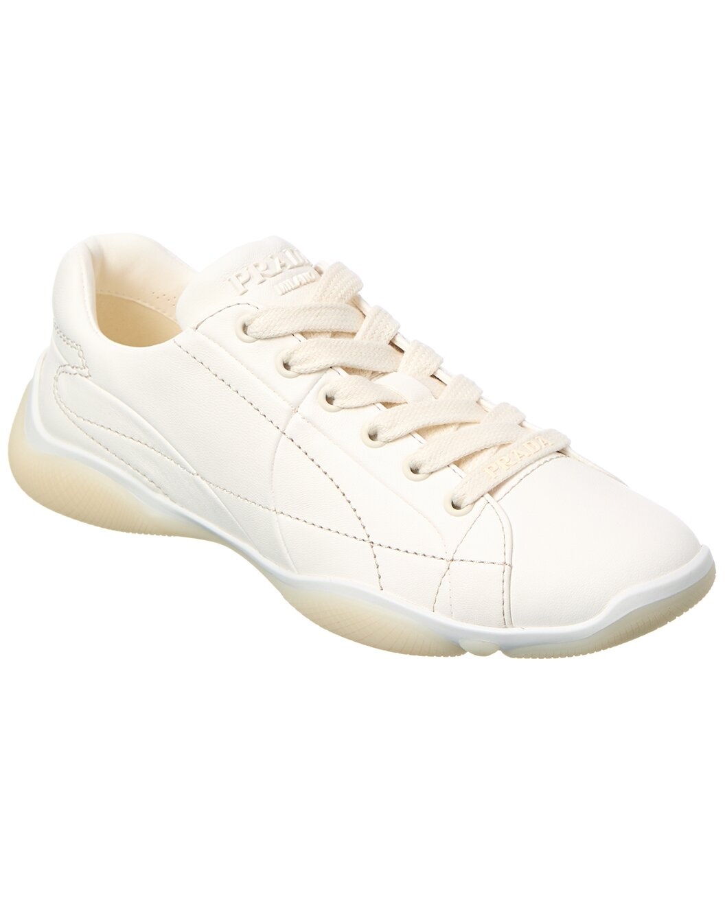 Prada Logo Leather Sneaker - 1