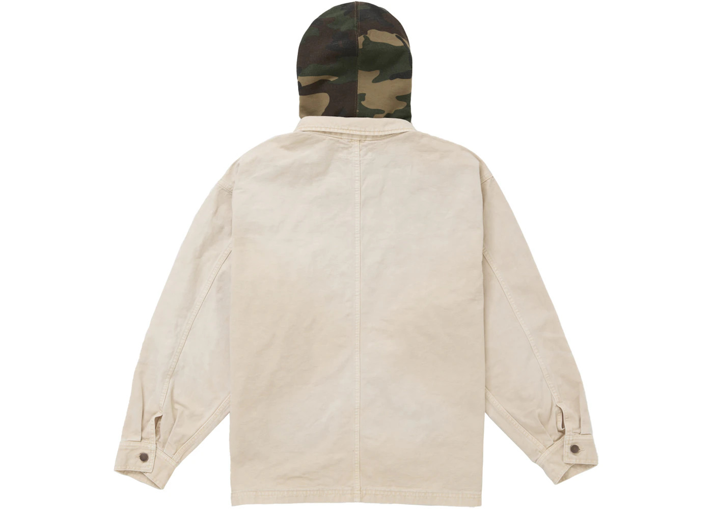 Supreme Worn Hooded Chore Coat Natural - 2