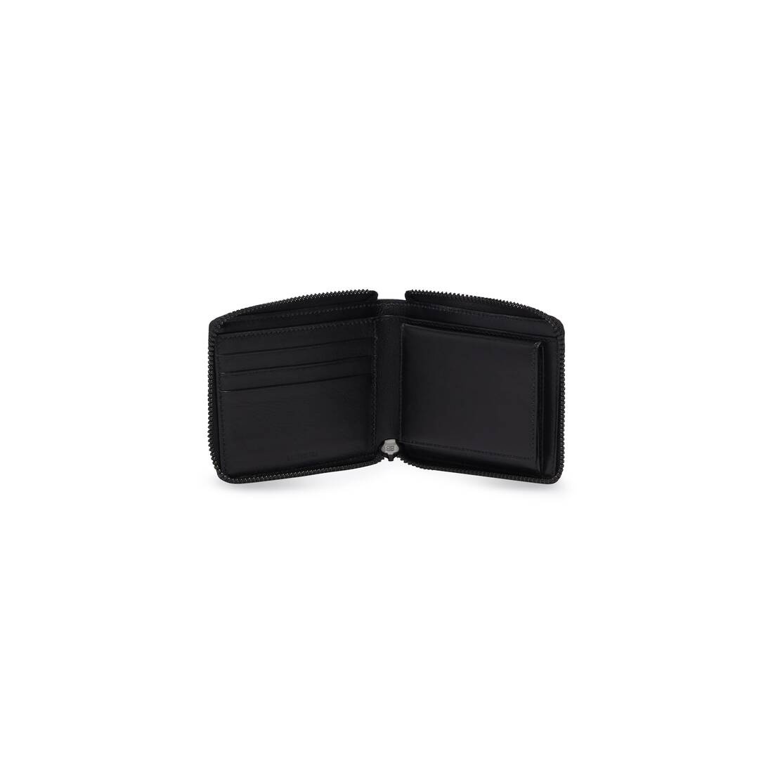 Men's Car Small Wallet With Strap in Black - 4