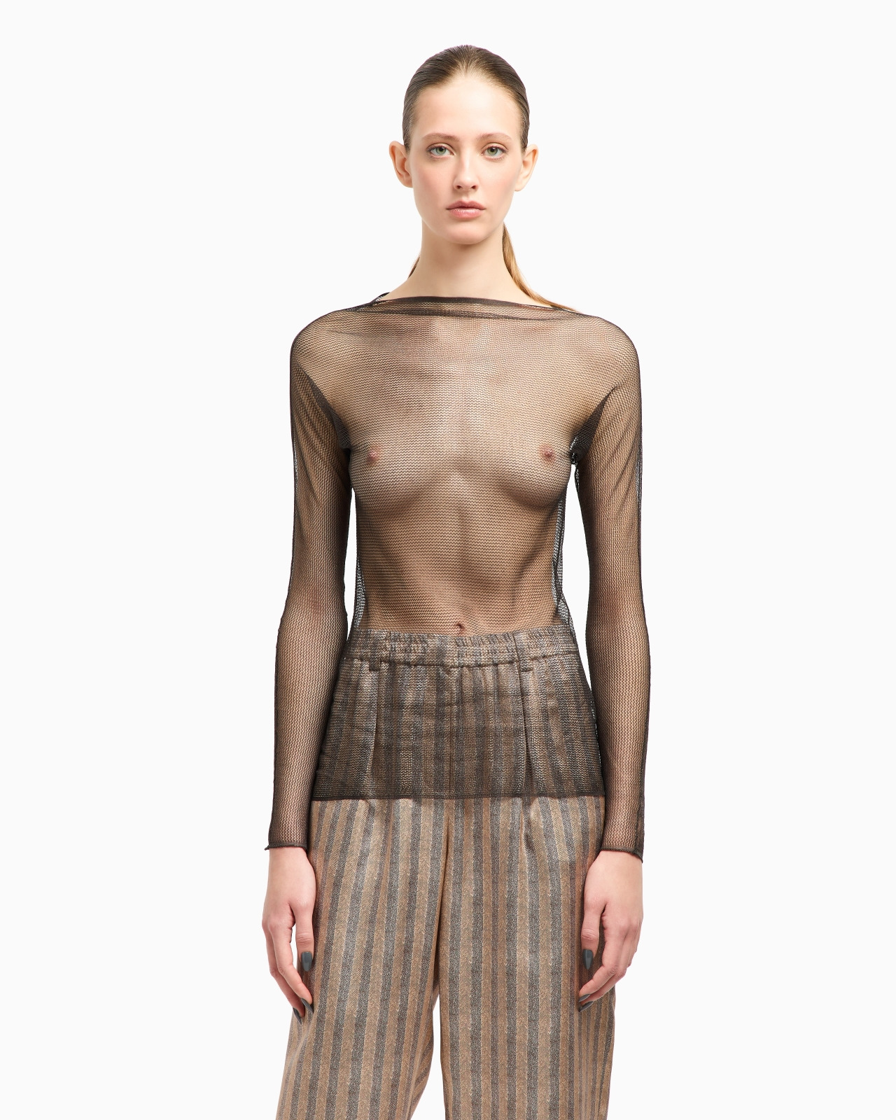 MESH-STITCH VISCOSE-BLEND JUMPER - 4