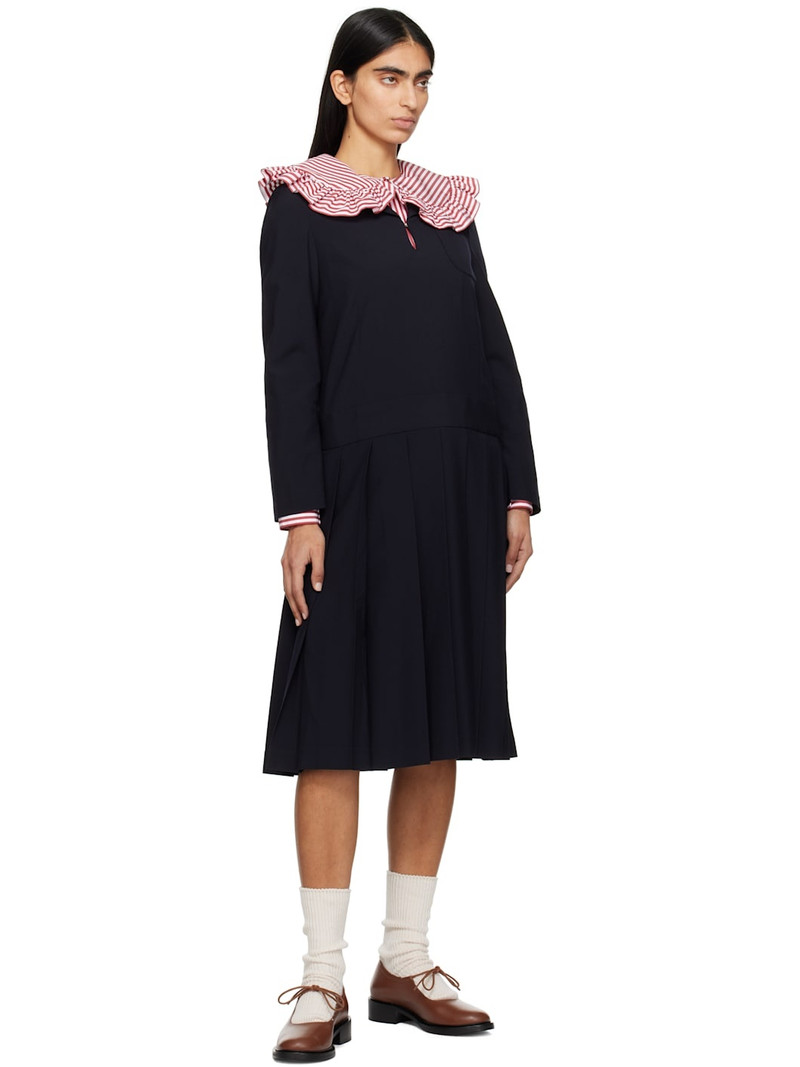 Comme des Garçons GIRL Navy Tropical Wool Sailor Midi Dress outlook