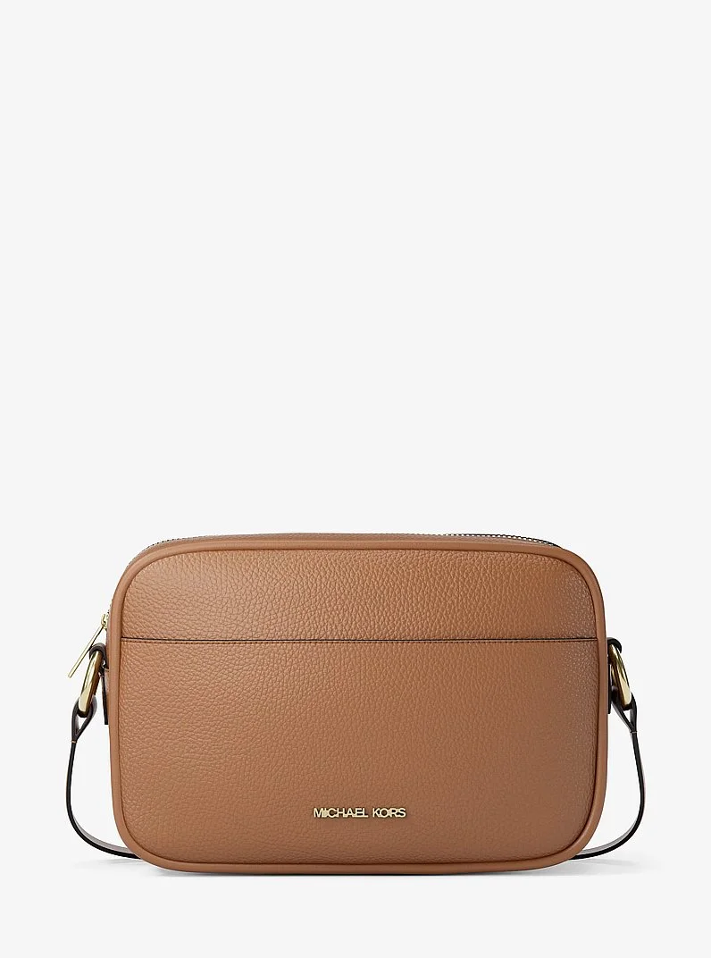 Jet Set Large Pebbled Leather Camera Crossbody Bag - 1