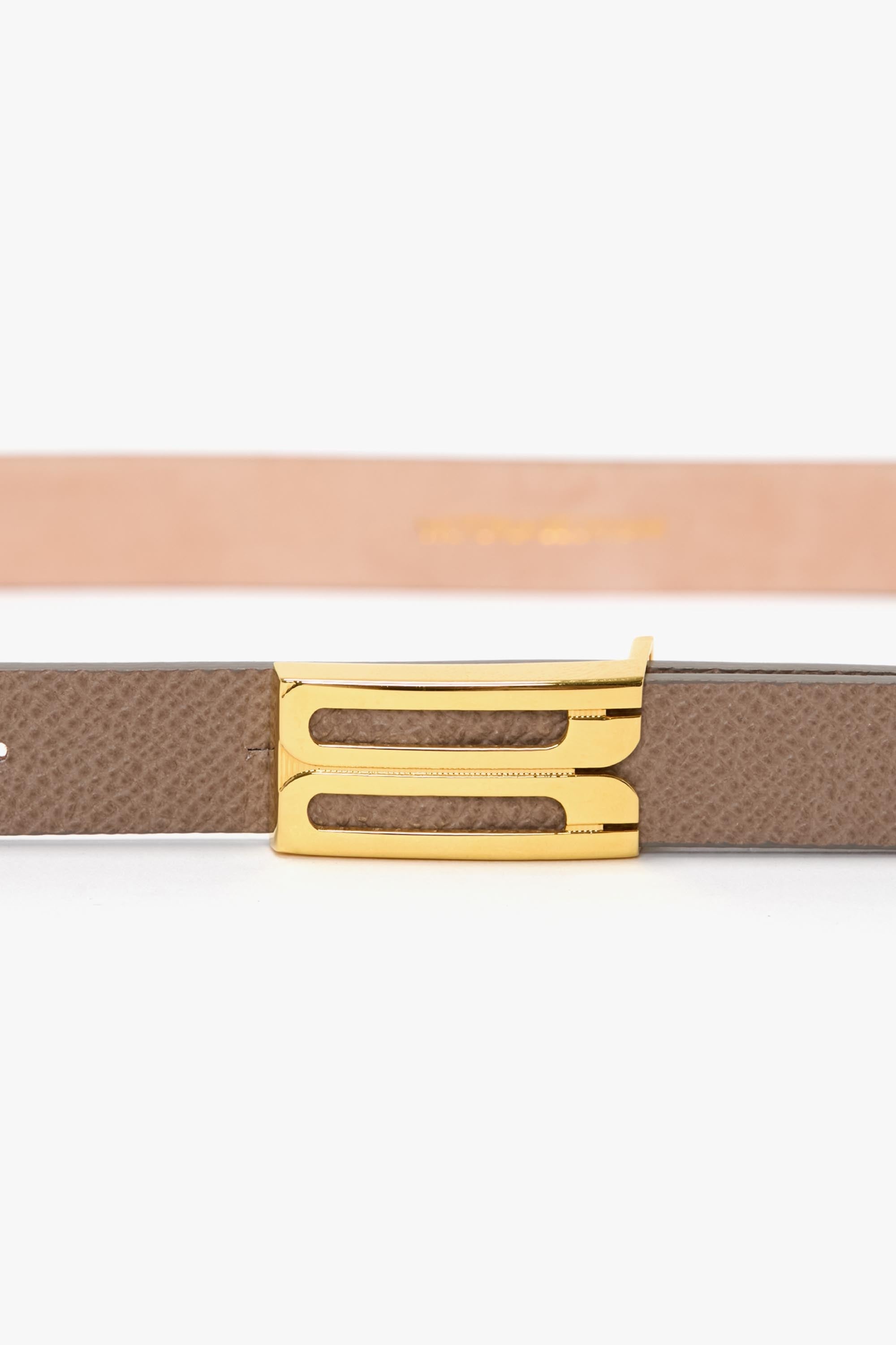 Micro Frame Belt In Dove Grey Grained Leather - 2