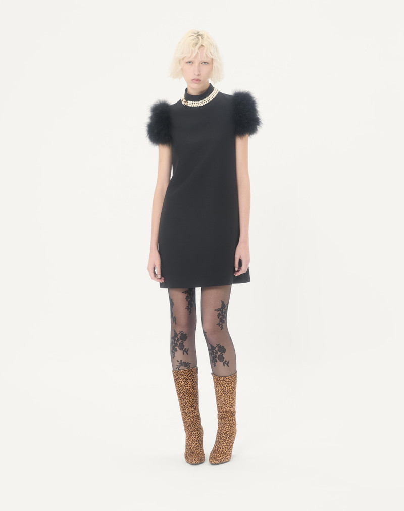 Valentino SHORT CREPE COUTURE DRESS WITH FEATHERS outlook