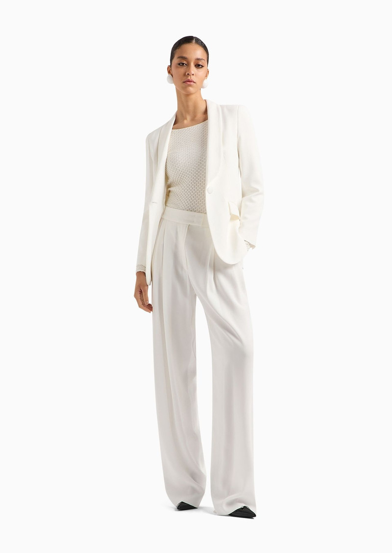 EMPORIO ARMANI ASV recycled jersey jacquard boat-neck flared jumper outlook