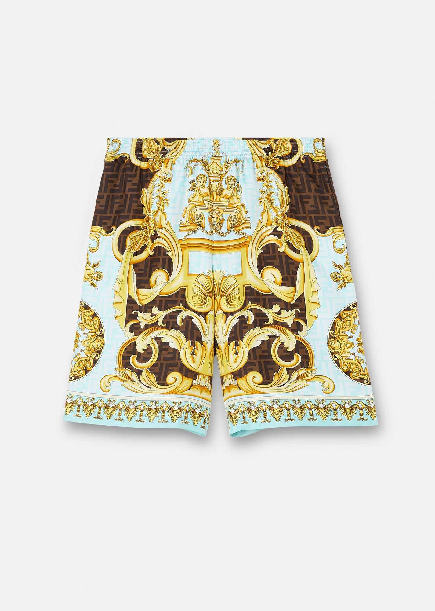 Fendace Gold Baroque Silk Shorts - 1