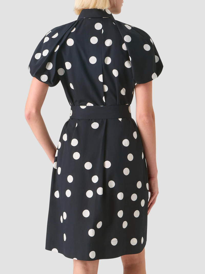Women's Polka Dot Poplin Minidress - Black Cream 4