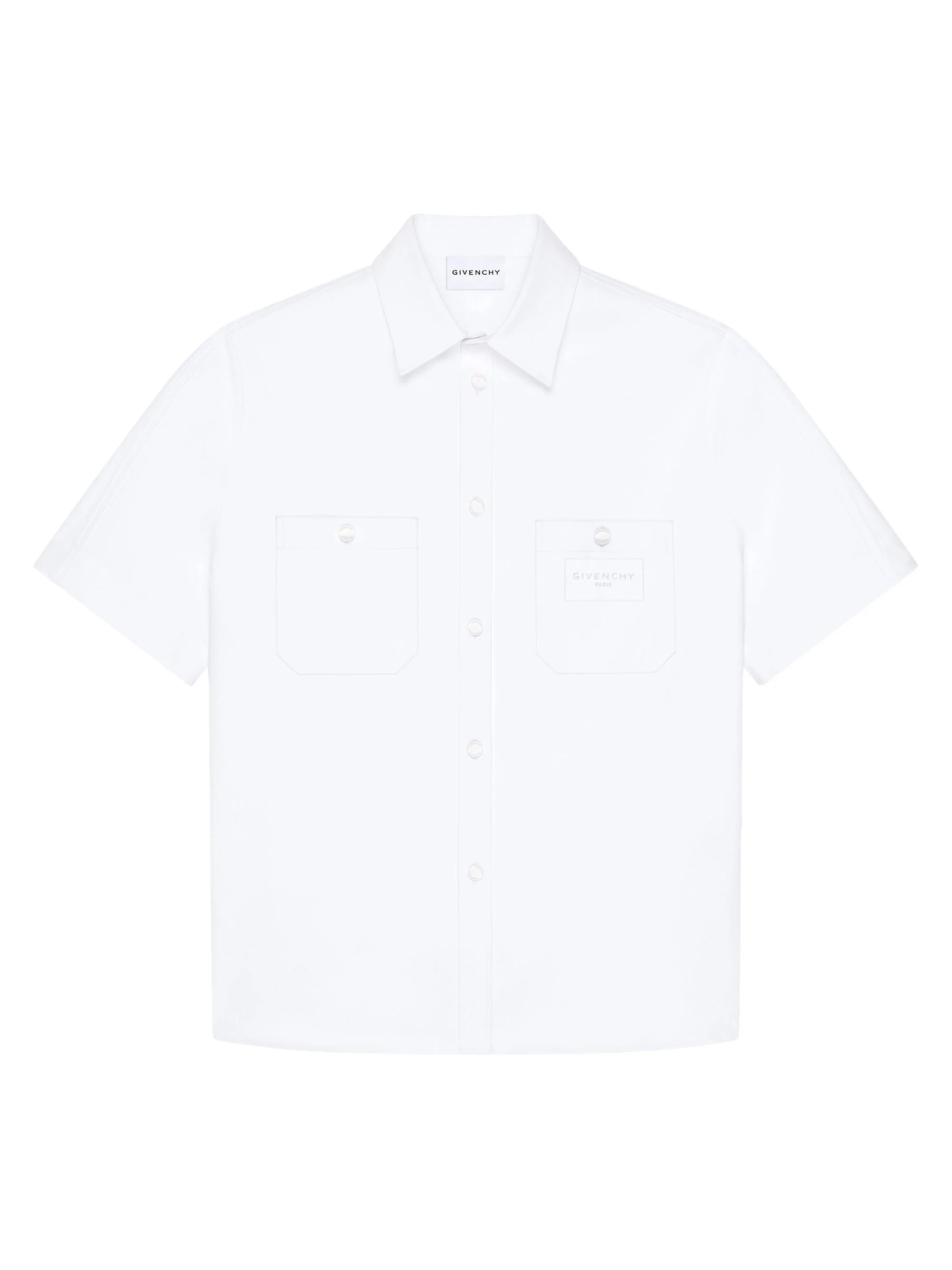 Men's Couture Seam Shirt in Cotton with Patch - White - 1