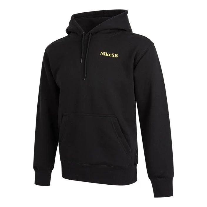 Nike Solid Color Alphabet Hooded Long Sleeves Hoodie Men's Black DA4256-010 - 1
