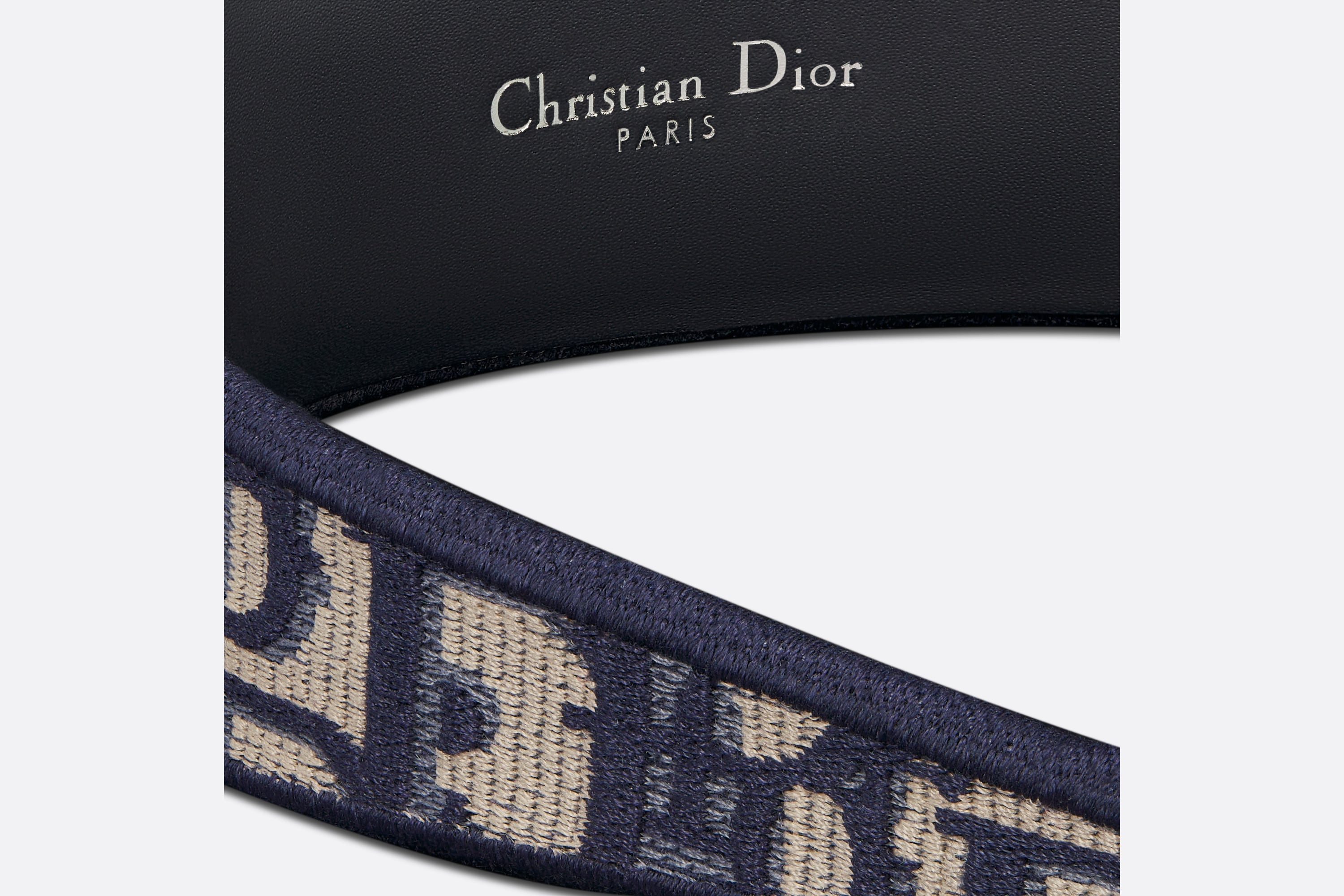 Dior ヘアバンド ネイビー/アイボリー Dior Oblique Dior Band Headband Navy Blue Embroidery | DIOR
