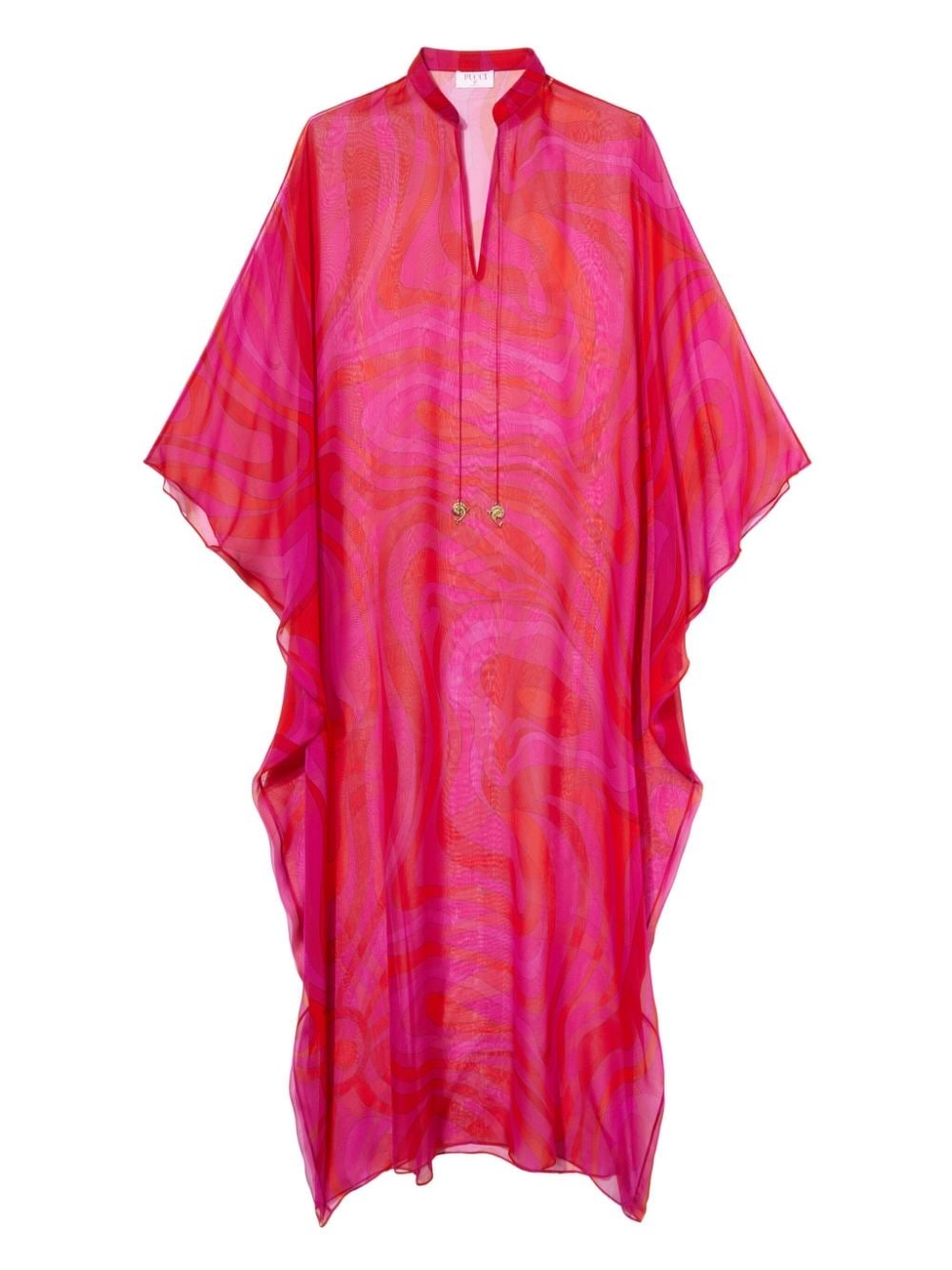 Marmo-print kaftan - 1