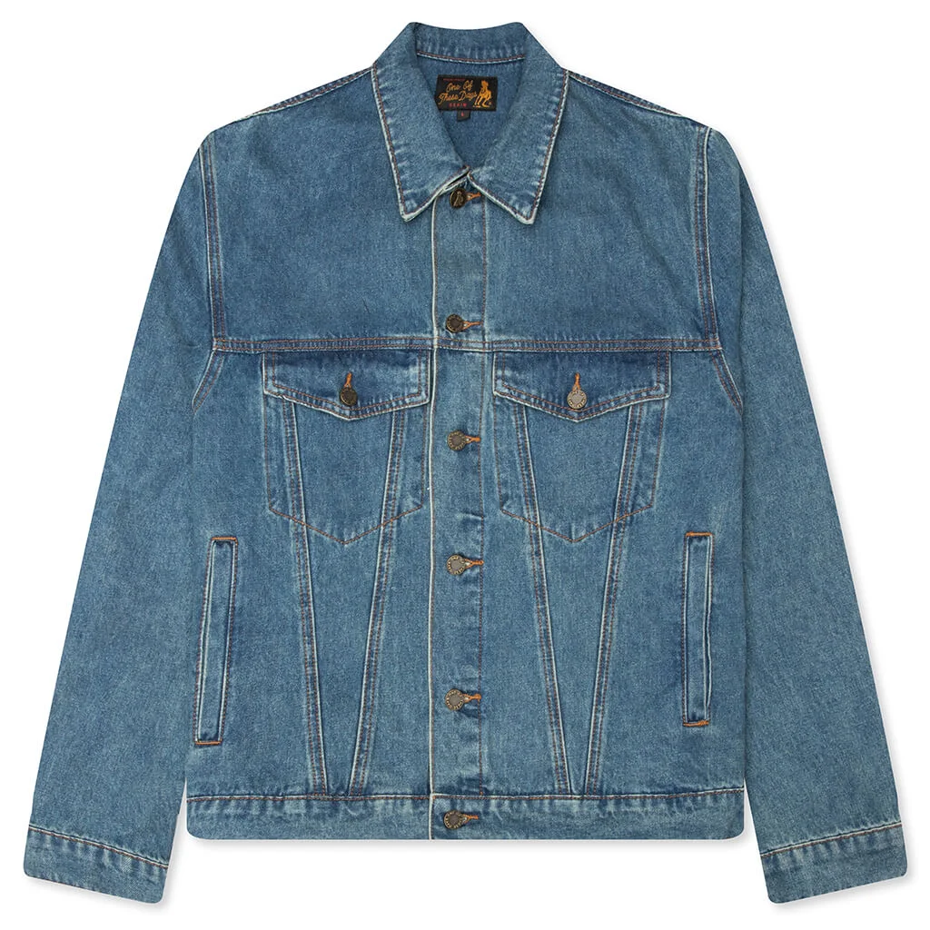 DENIM TRUCKER JACKET - WASHED INDIGO - 1