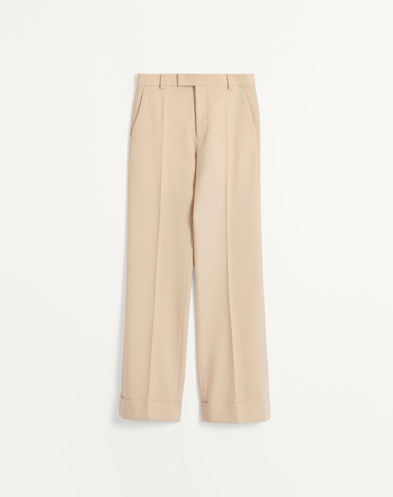 WOOL GABARDINE PANTS WITH TURN-UPS 1