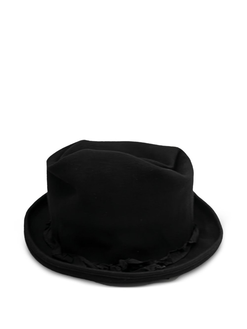 ruffled-trim fedora hat 1
