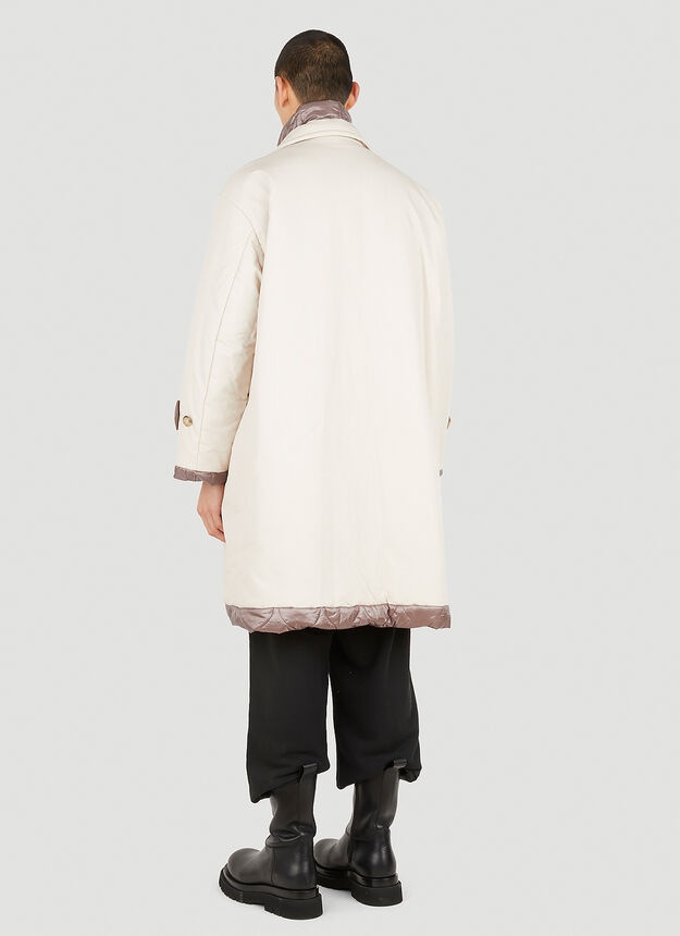 Reversible Quilted Car Coat in Beige - 4