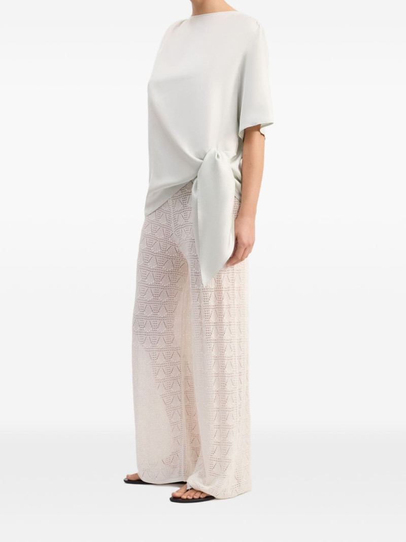 Mano gathered knot silk top 3