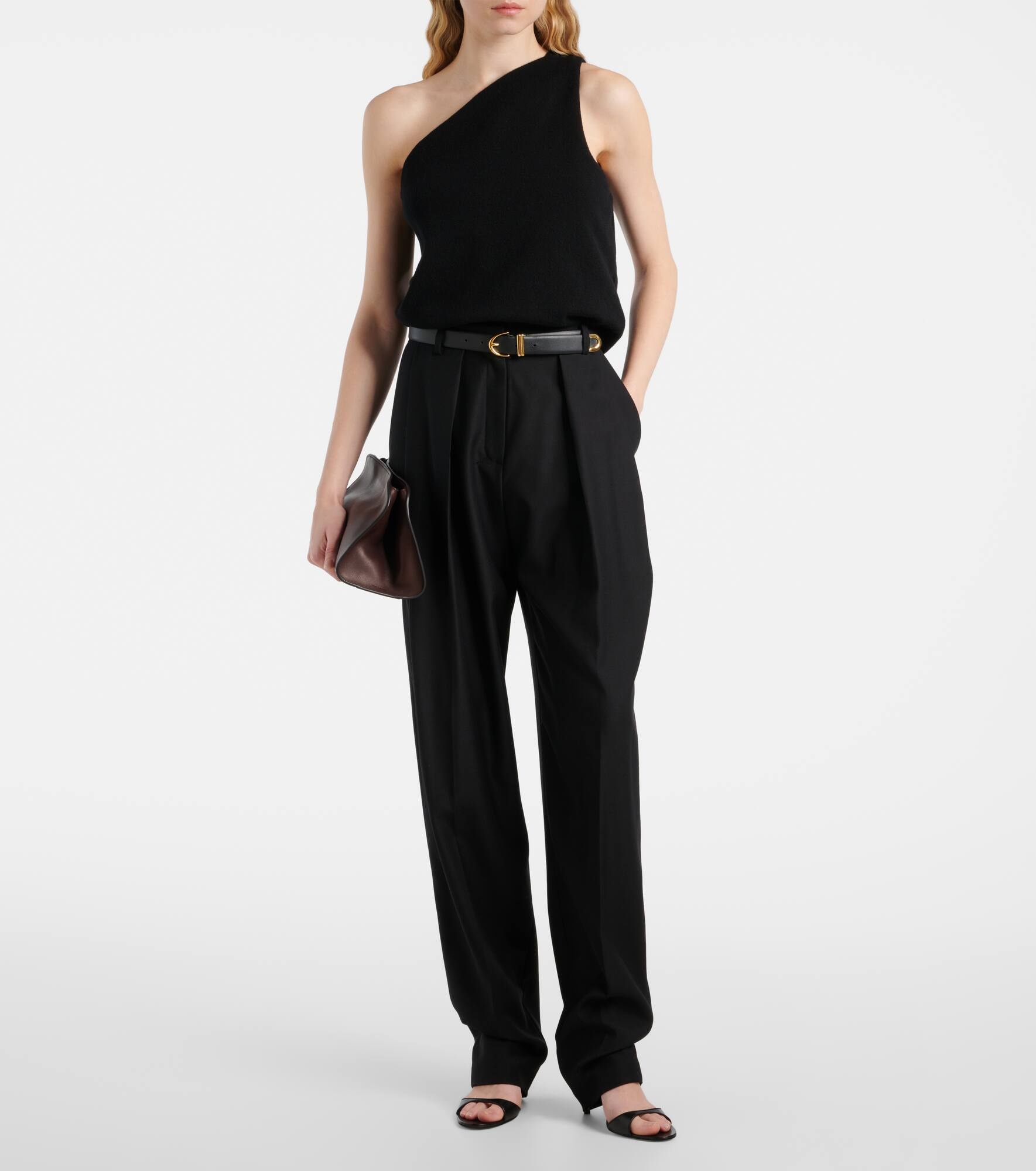 One-shoulder wool and cashmere-blend top - 2