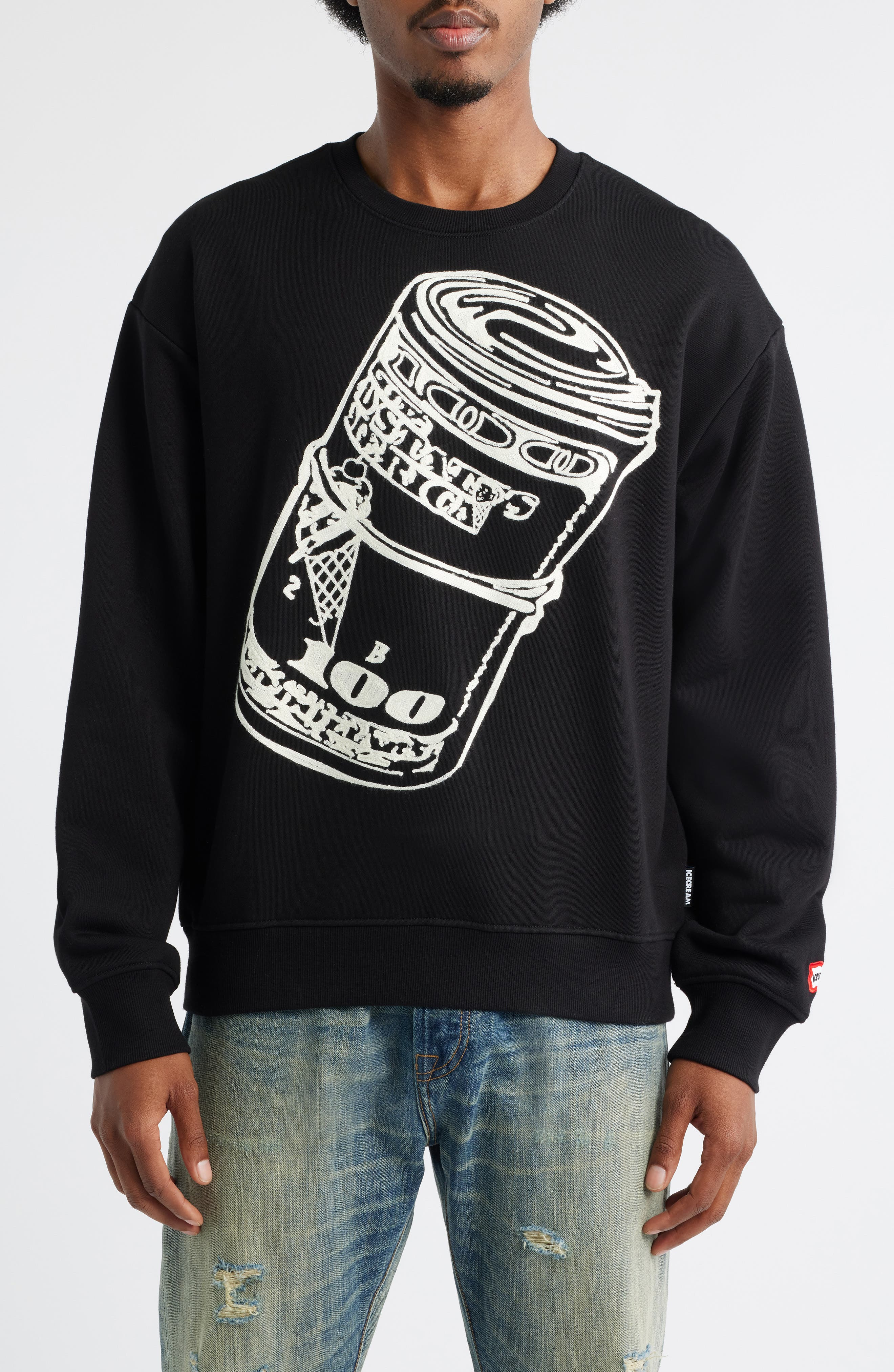 ICECREAM Roll Graphic Sweatshirt in Black at Nordstrom - 1
