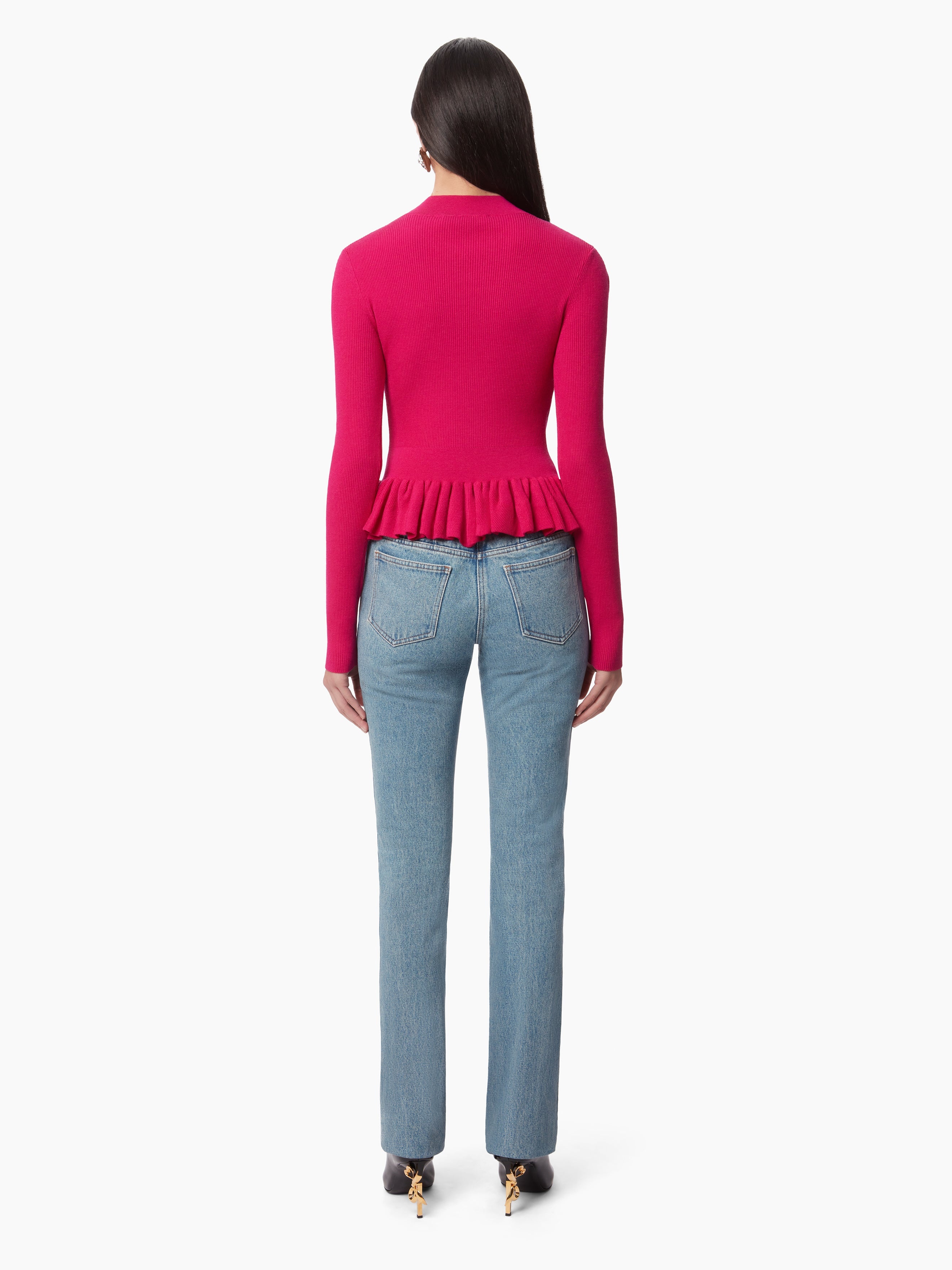 SWEATER WITH RUFFLE PEPLUM - 4