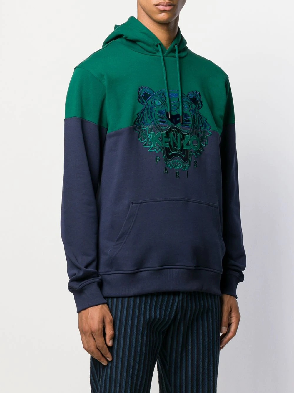 embroidered tiger logo hoodie - 3