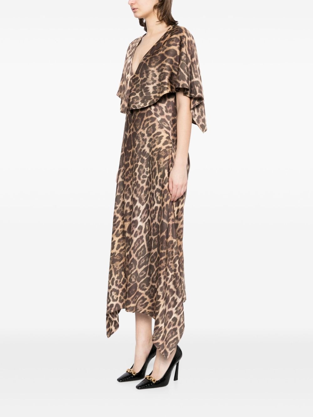 leopard print midi dress - 3