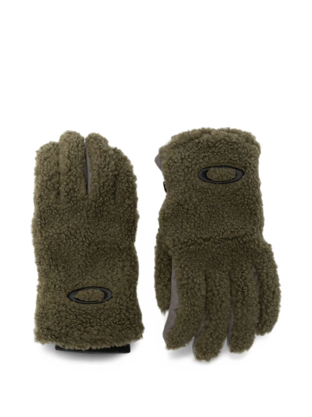 fleece-texture logo-patch gloves - 1
