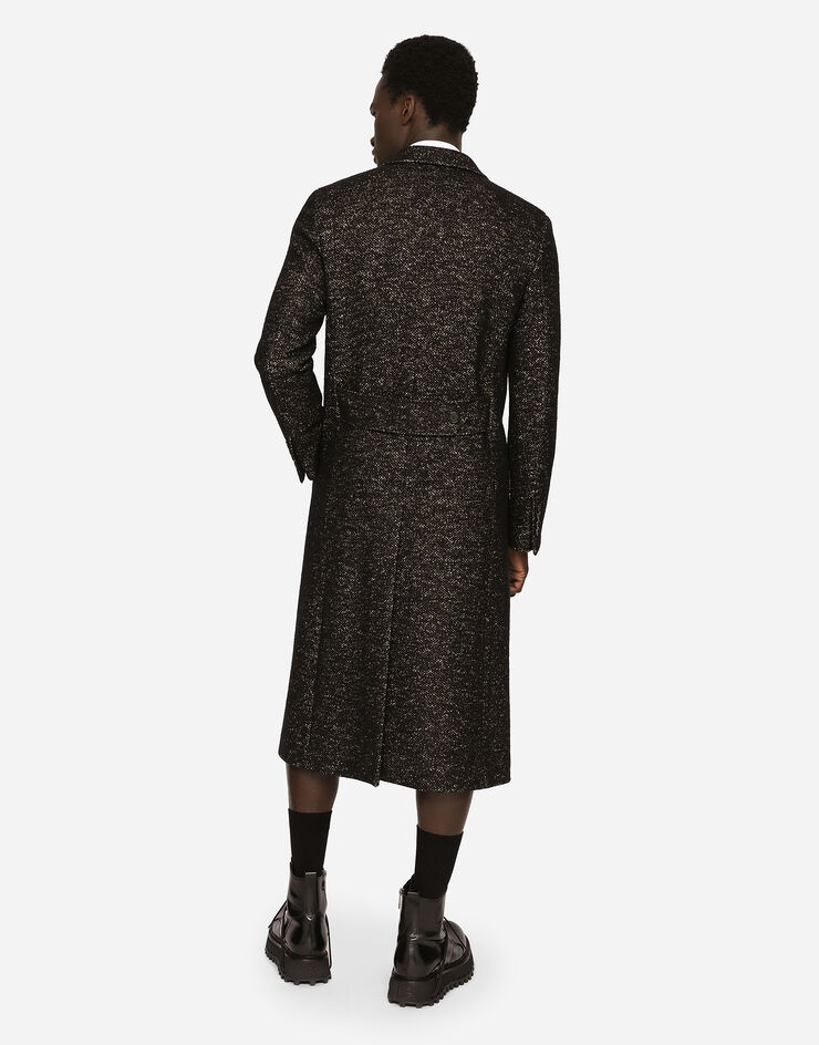 Single-breasted dotted wool jersey coat - 3